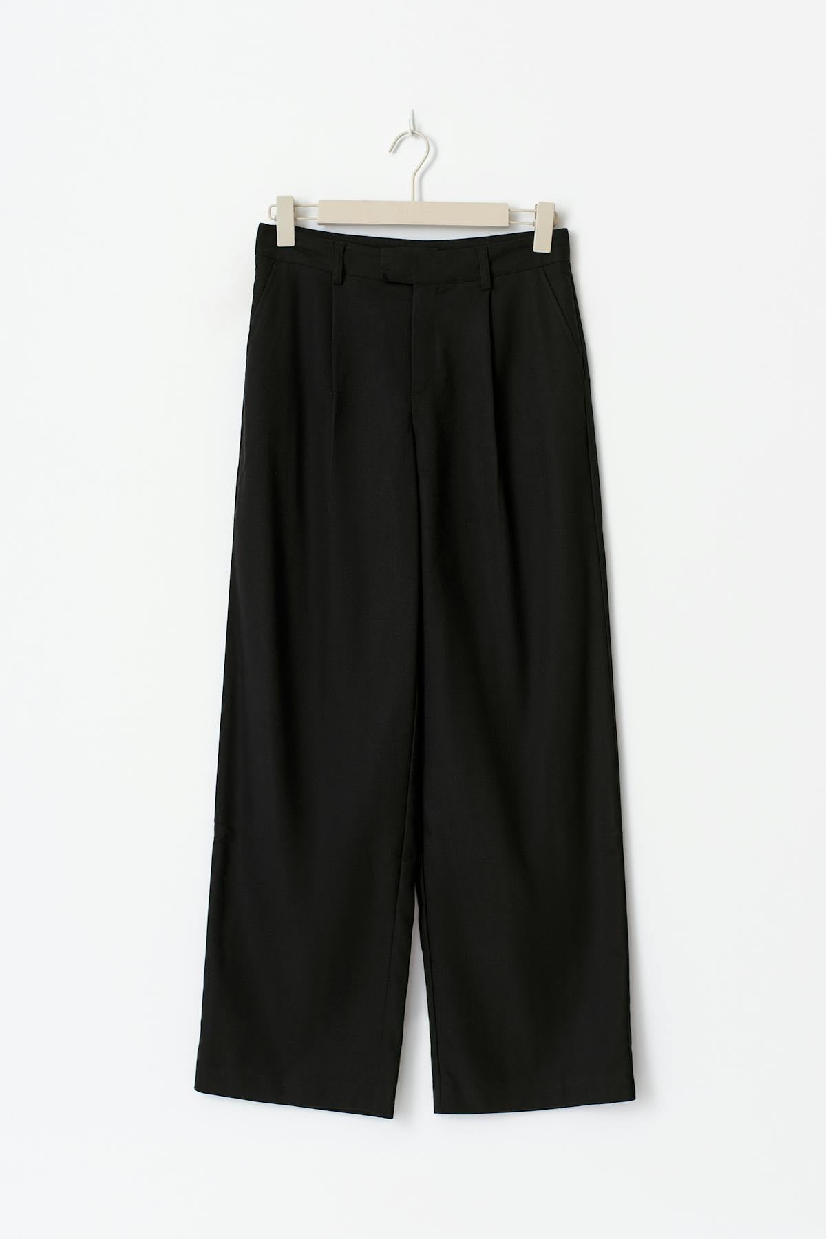 Mid waist pleated trousers - Noir