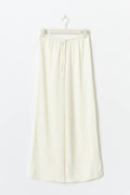 Drawstring satin trousers - Egret