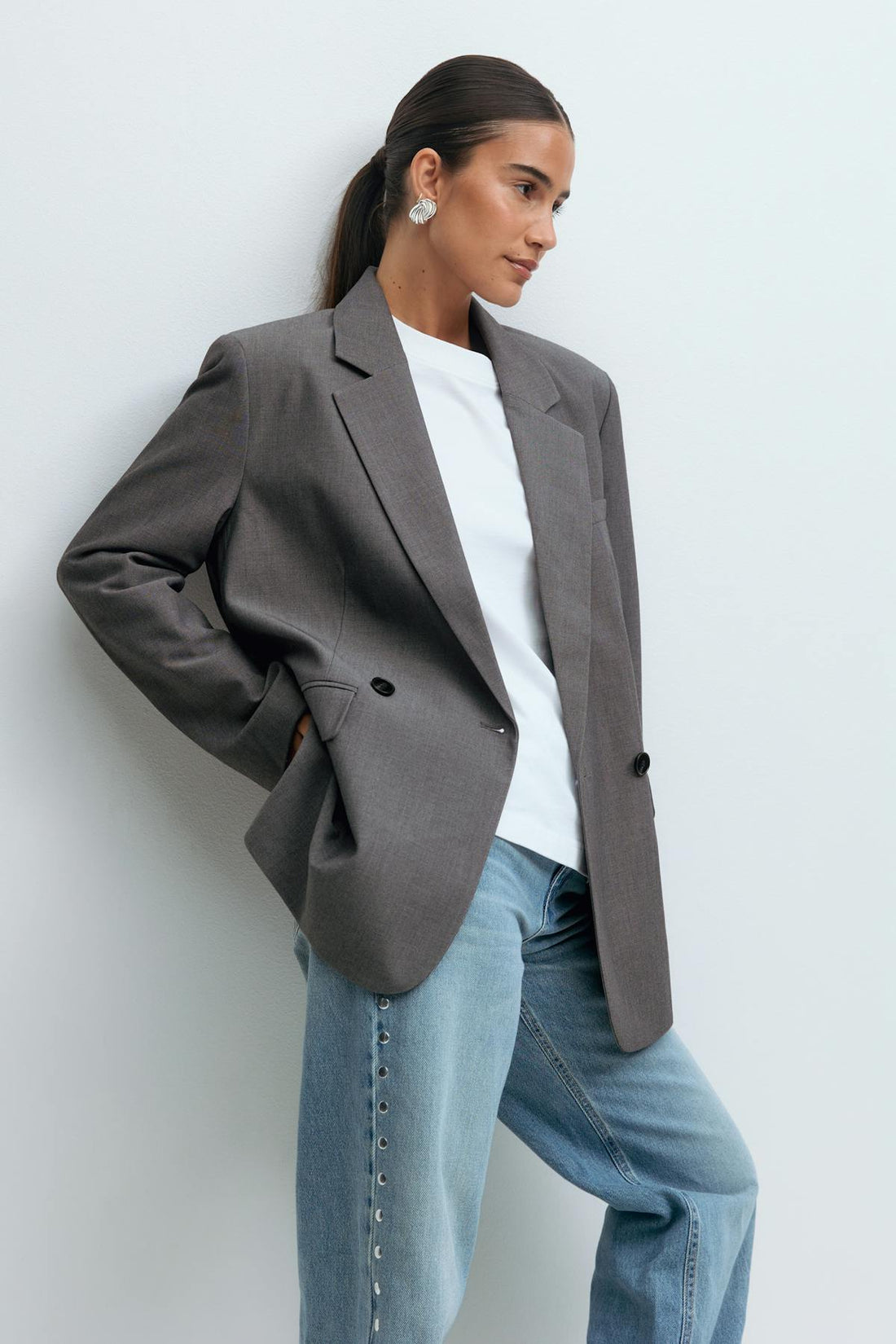 Double breasted blazer - Gris anthracite