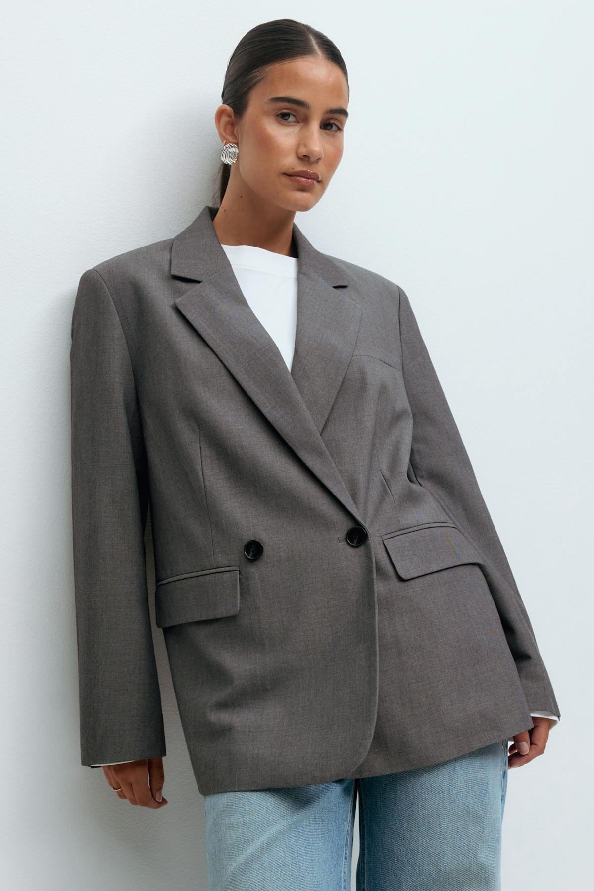 Double breasted blazer - Gris anthracite