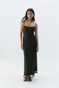 Mesh maxi dress - Dot aop