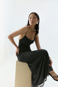 Mesh maxi dress - Dot aop