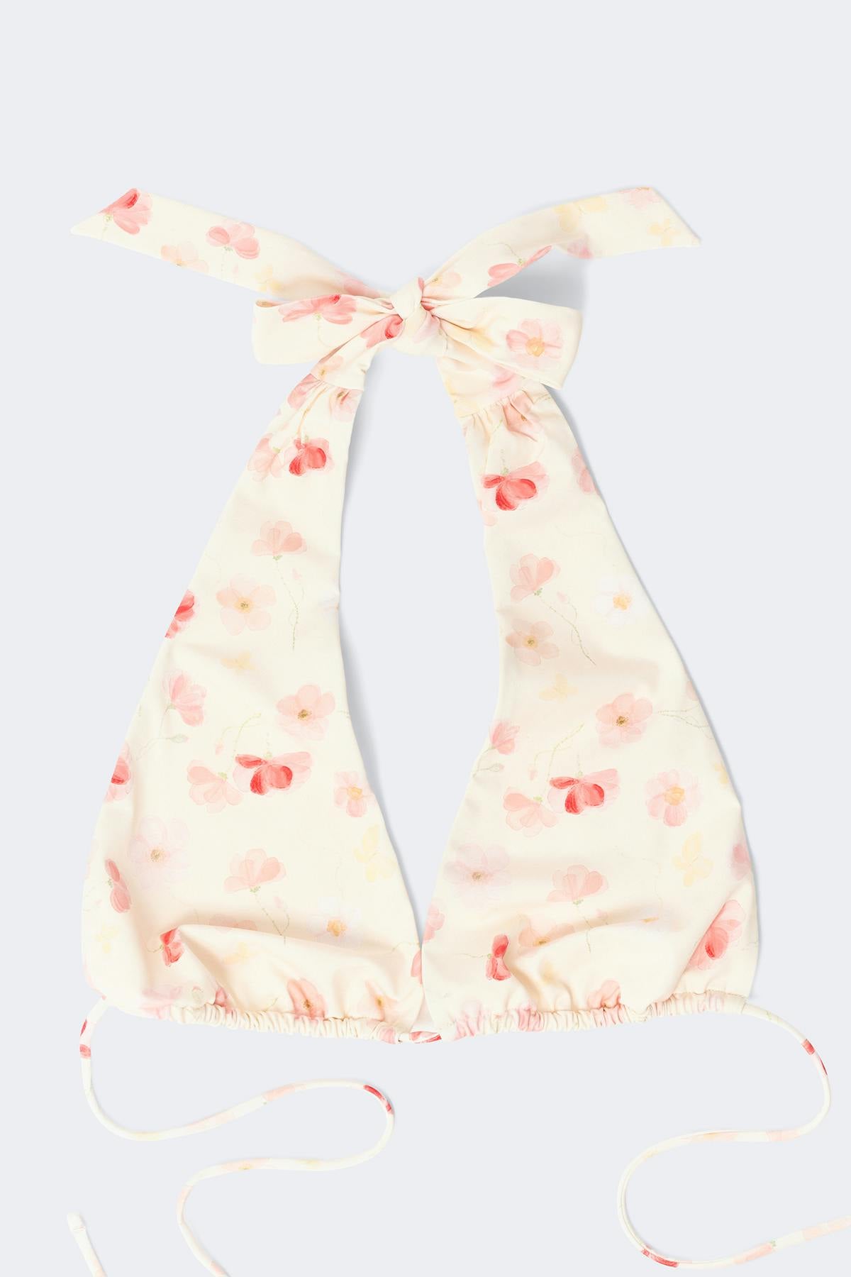 Halter triangle top - Poppy aop