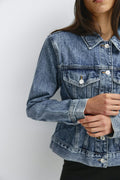 Shaped denim jacket - Mid blue