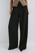 Wide pleated trousers - Noir