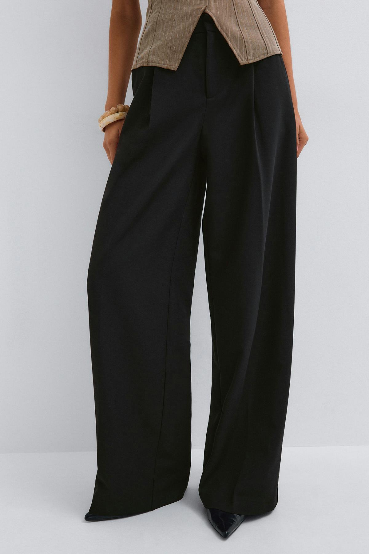 Wide pleated trousers - Noir