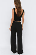 Wide pleated trousers - Noir