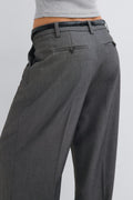Wide pleated trousers - Gris anthracite