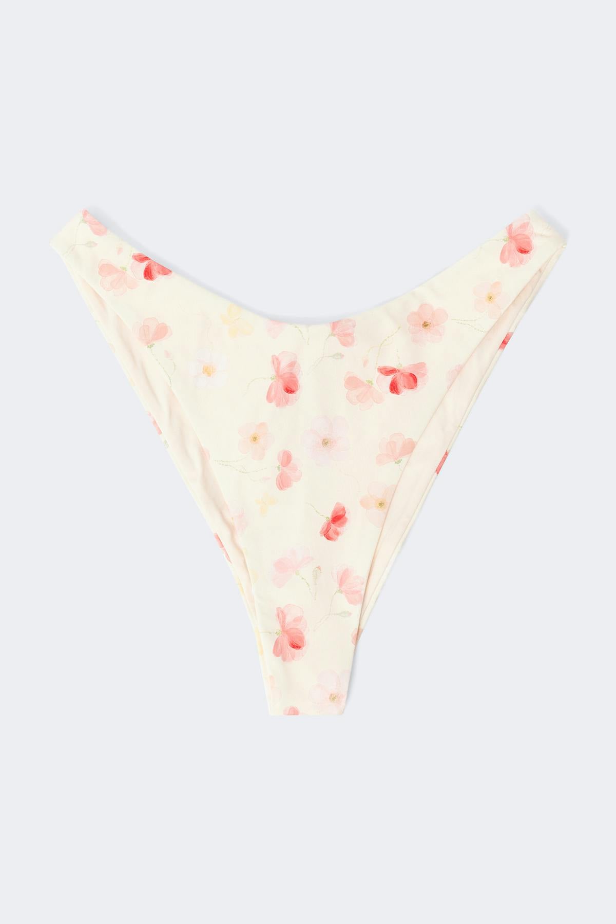 High leg bikini bottom - Poppy aop