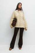 Y2k low cord bootcut jeans - Marron