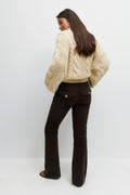 Y2k low cord bootcut jeans - Marron