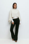 Y2k low cord bootcut jeans - Marron