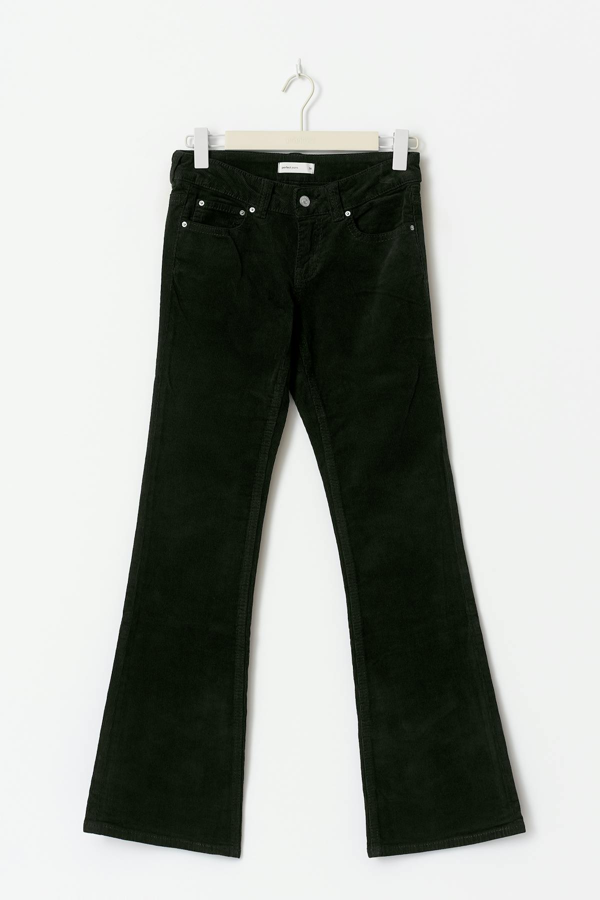 Y2k low cord bootcut jeans - Noir