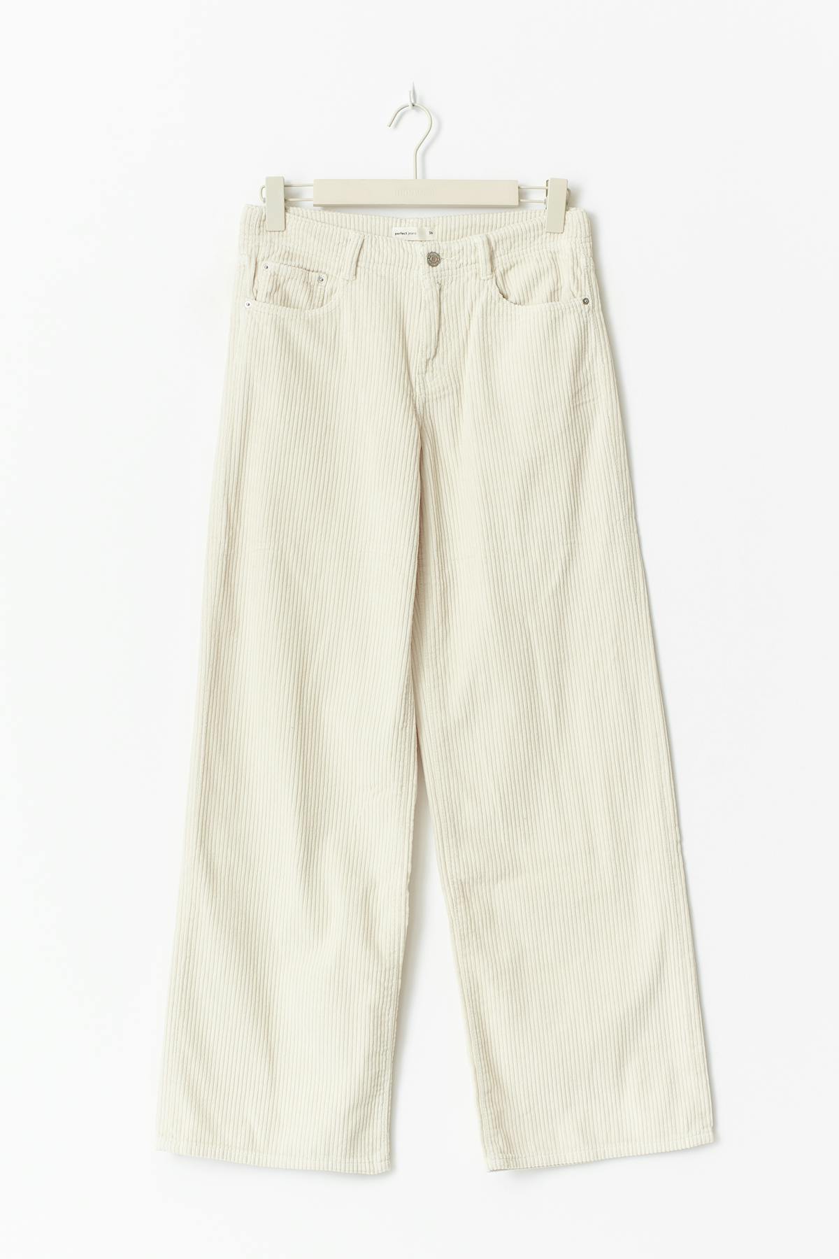 Low wide cord jeans - Ecru