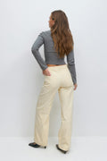Low wide cord jeans - Mocha mousse