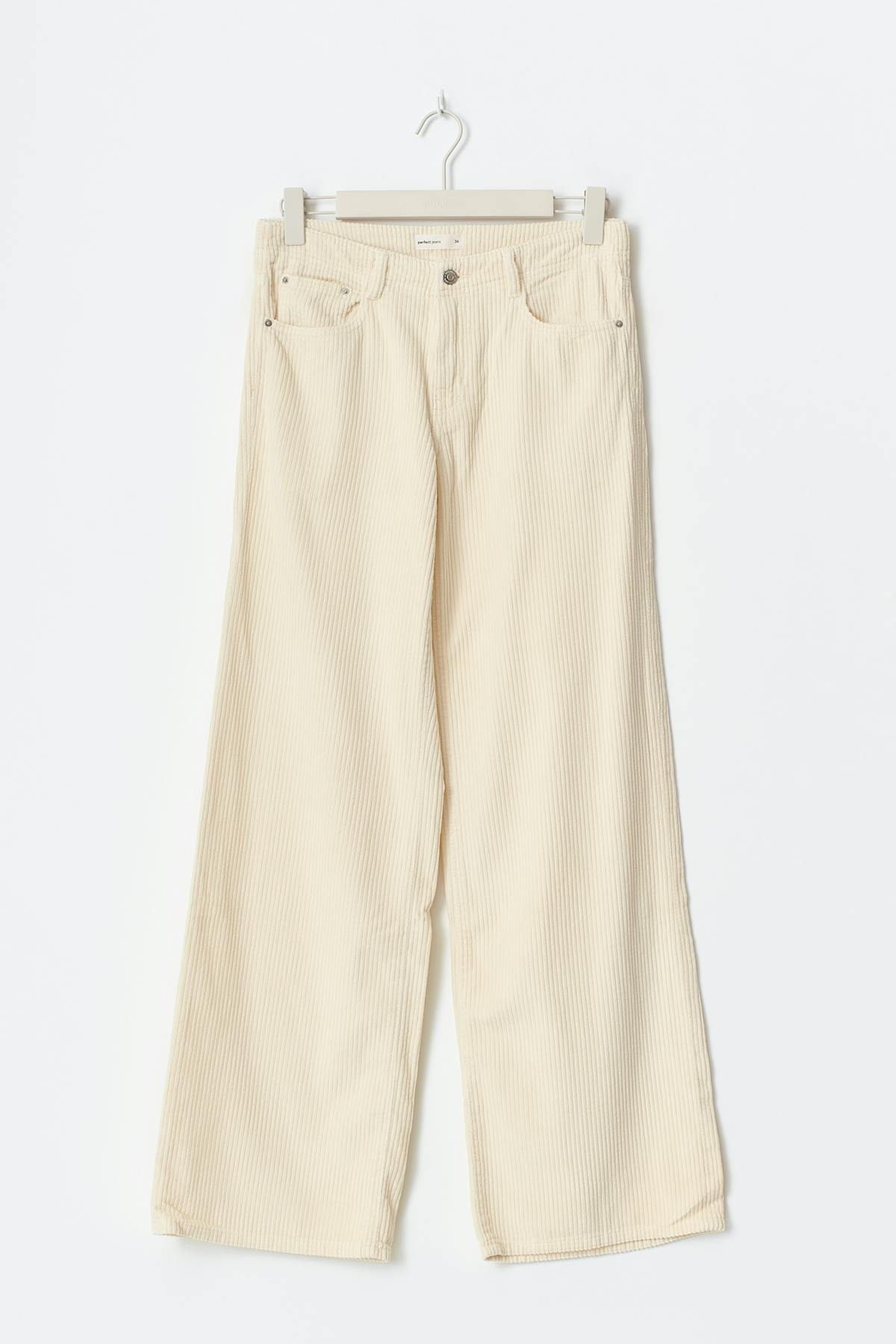 Low wide cord jeans - Mocha mousse