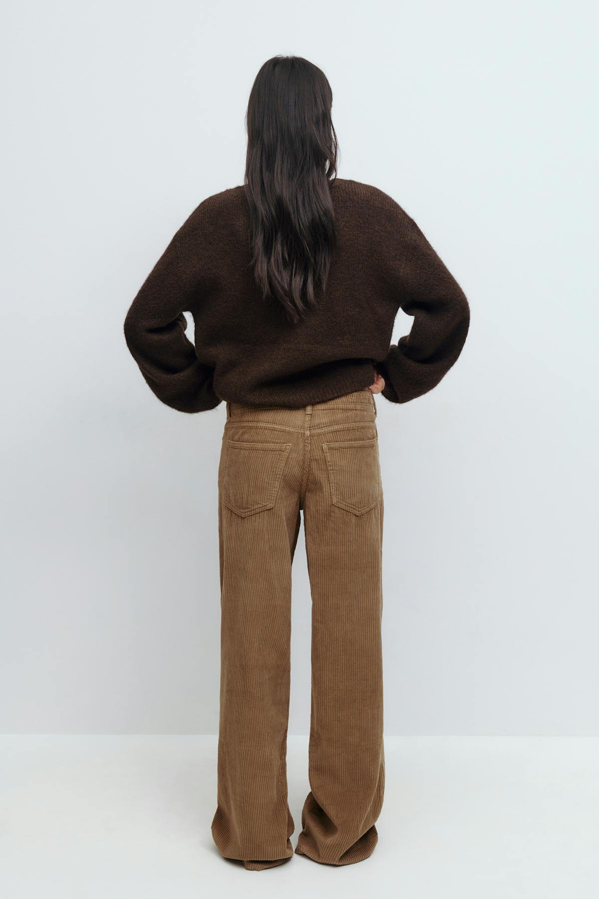 Low wide cord jeans - Ecru
