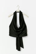 Waterfall satin singlet - Noir