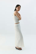 Mesh maxi skirt - Dot aop