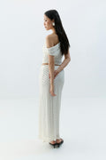 Mesh maxi skirt - Dot aop