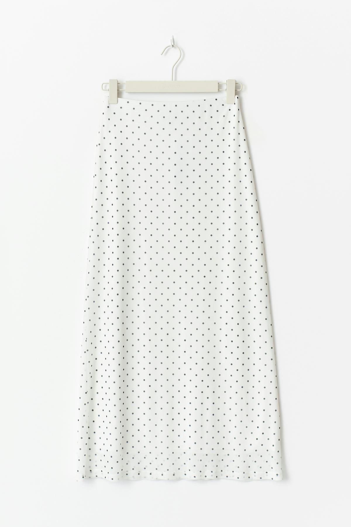 Mesh maxi skirt - Dot aop