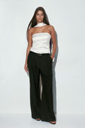 Satin scarf top - Noir