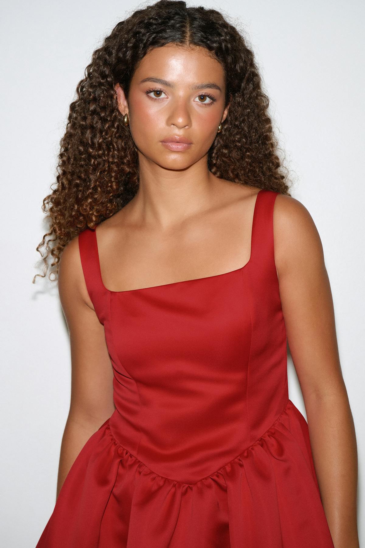 Satin mini dress - Noir