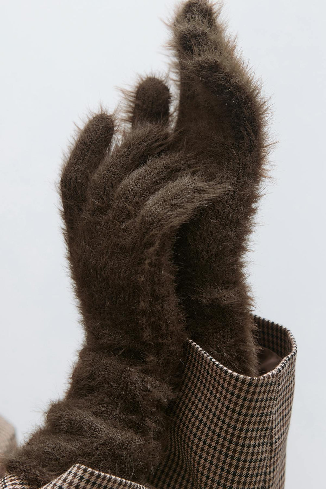 Hairy gloves - Marron