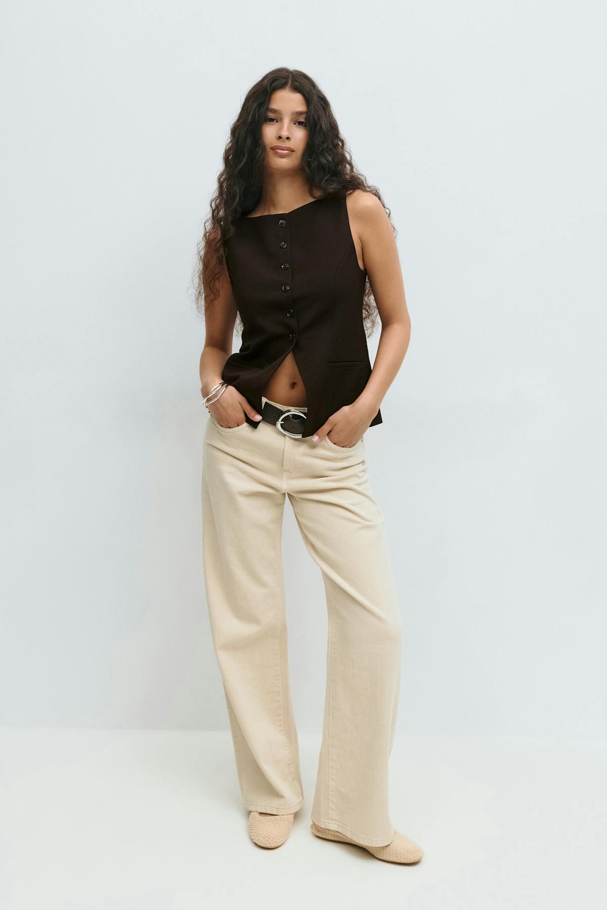 Tailored boatneck vest - Blanc