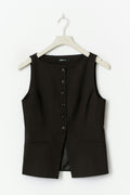 Tailored boatneck vest - Blanc