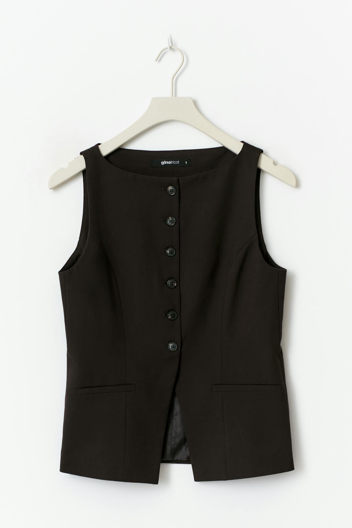 Tailored boatneck vest - Blanc