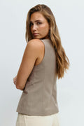 Tailored boatneck vest - Blanc
