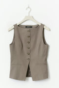 Tailored boatneck vest - Blanc