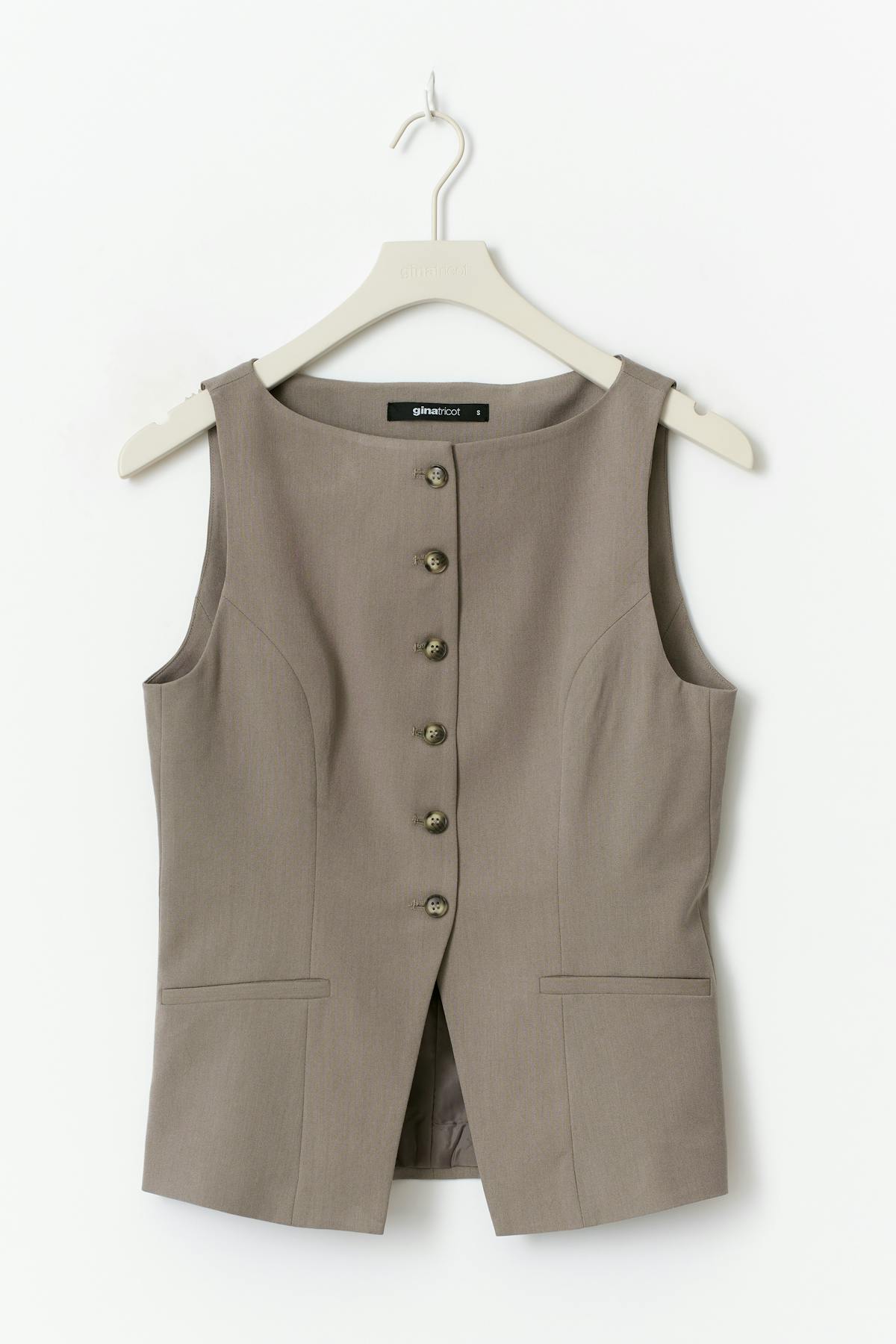 Tailored boatneck vest - Blanc
