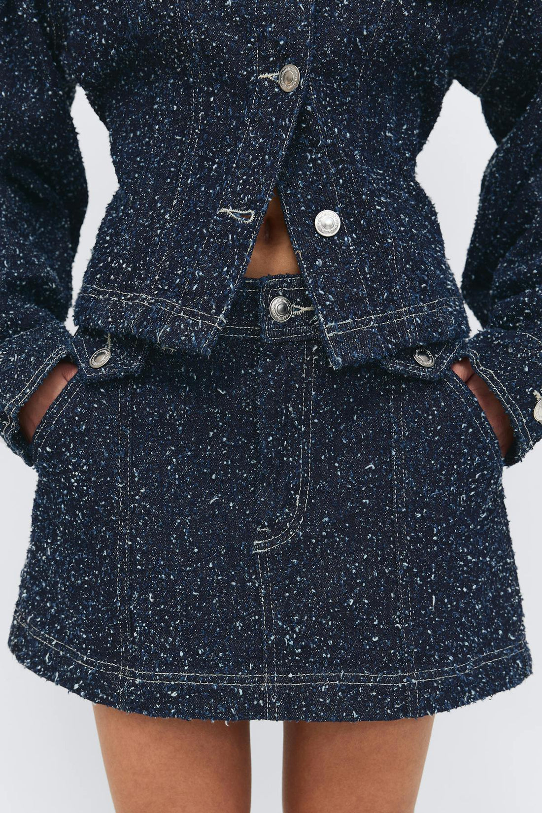 Boucle denim skirt - Rinse