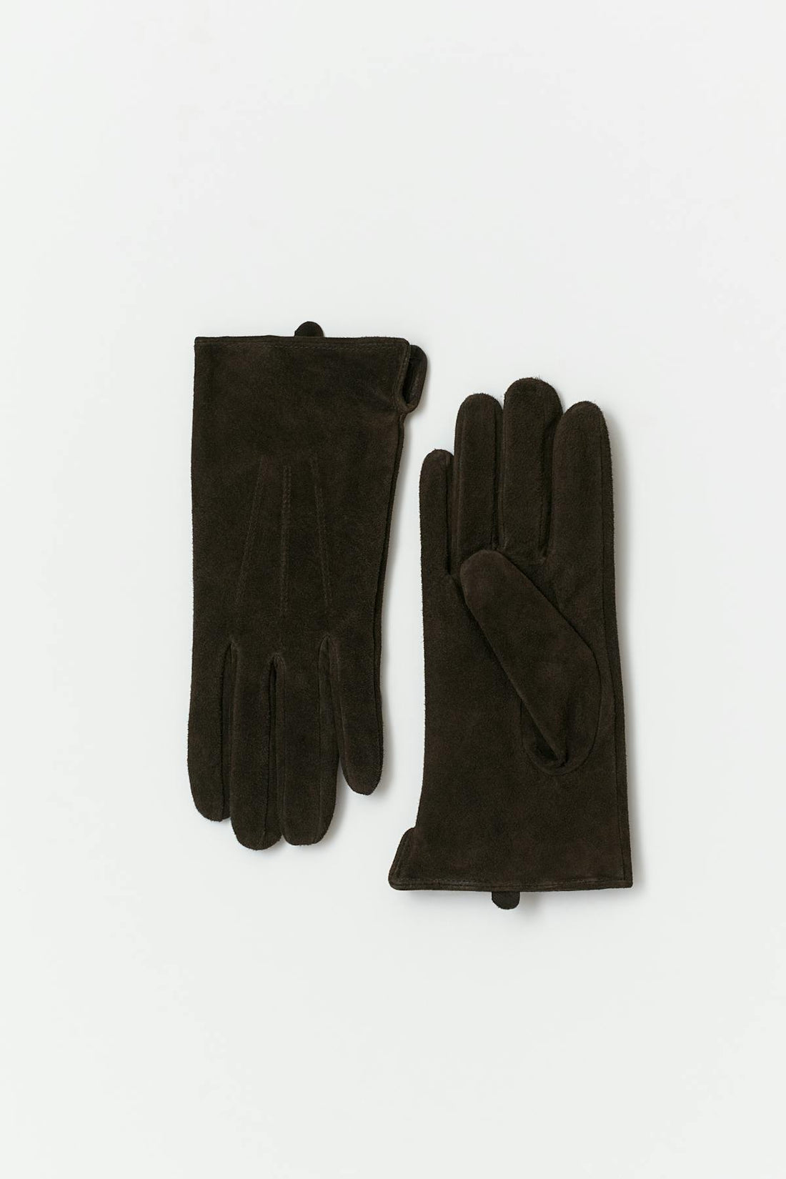 Suede leather gloves - Marron foncé