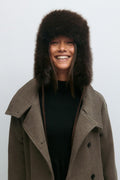 Faux fur trapper hat - Marron foncé