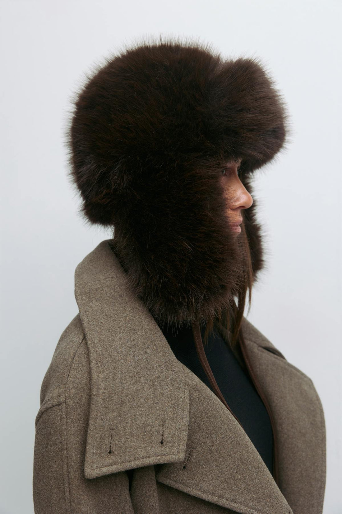Faux fur trapper hat - Marron foncé