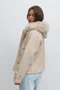 Y fur felt jacket - Beige