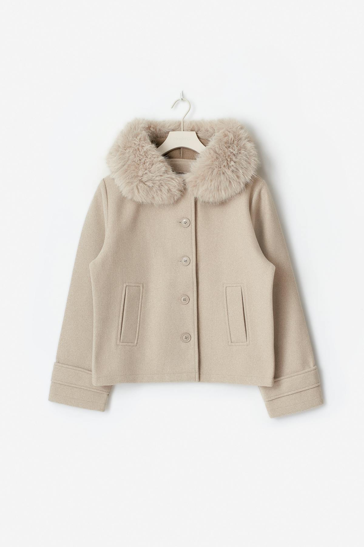 Y fur felt jacket - Beige