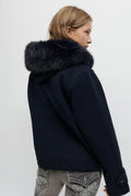 Y fur felt jacket - Bleu marine