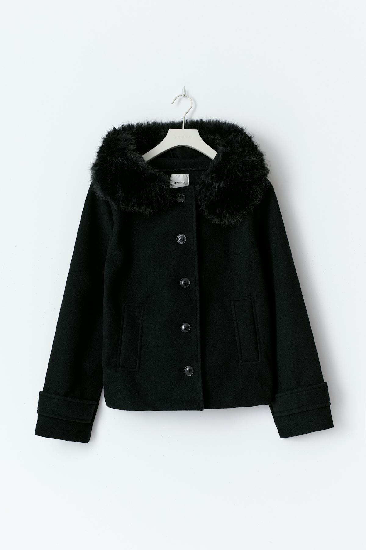 Y fur felt jacket - Noir