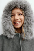 Y fur felt jacket - Gris anthracite