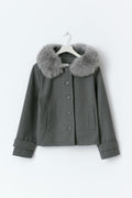 Y fur felt jacket - Gris anthracite