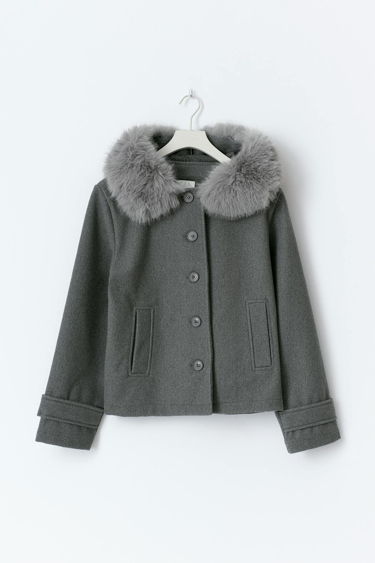 Y fur felt jacket - Gris anthracite