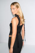 Lace scarf top - Noir