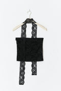 Lace scarf top - Noir