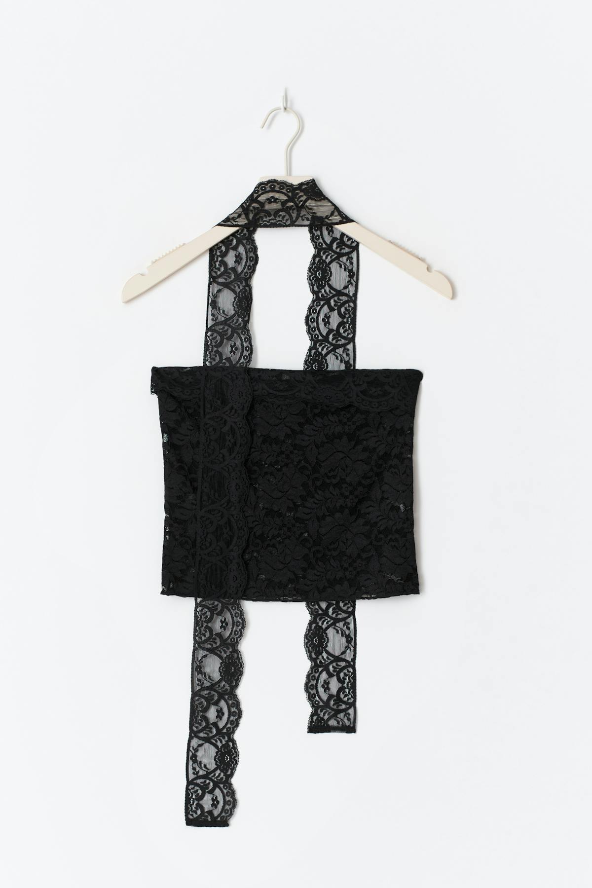 Lace scarf top - Noir