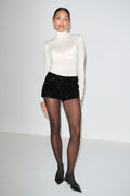 Sequin hot pants - Noir
