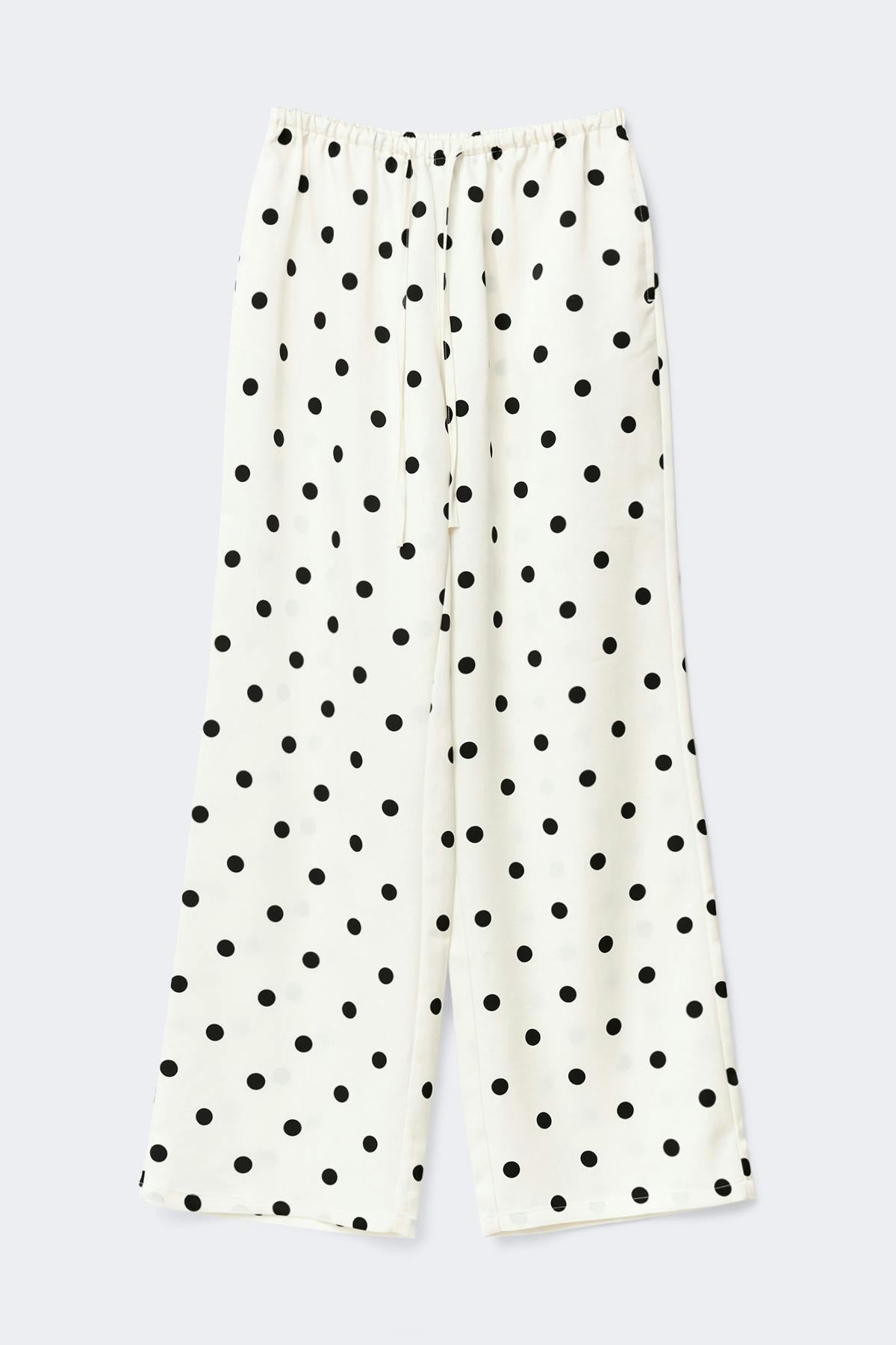 Drawstring satin trousers - Khaki green